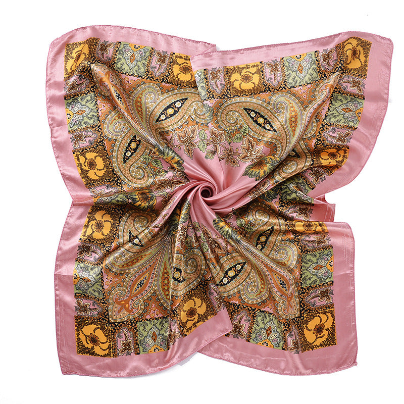 Retro-print Satin Scarf