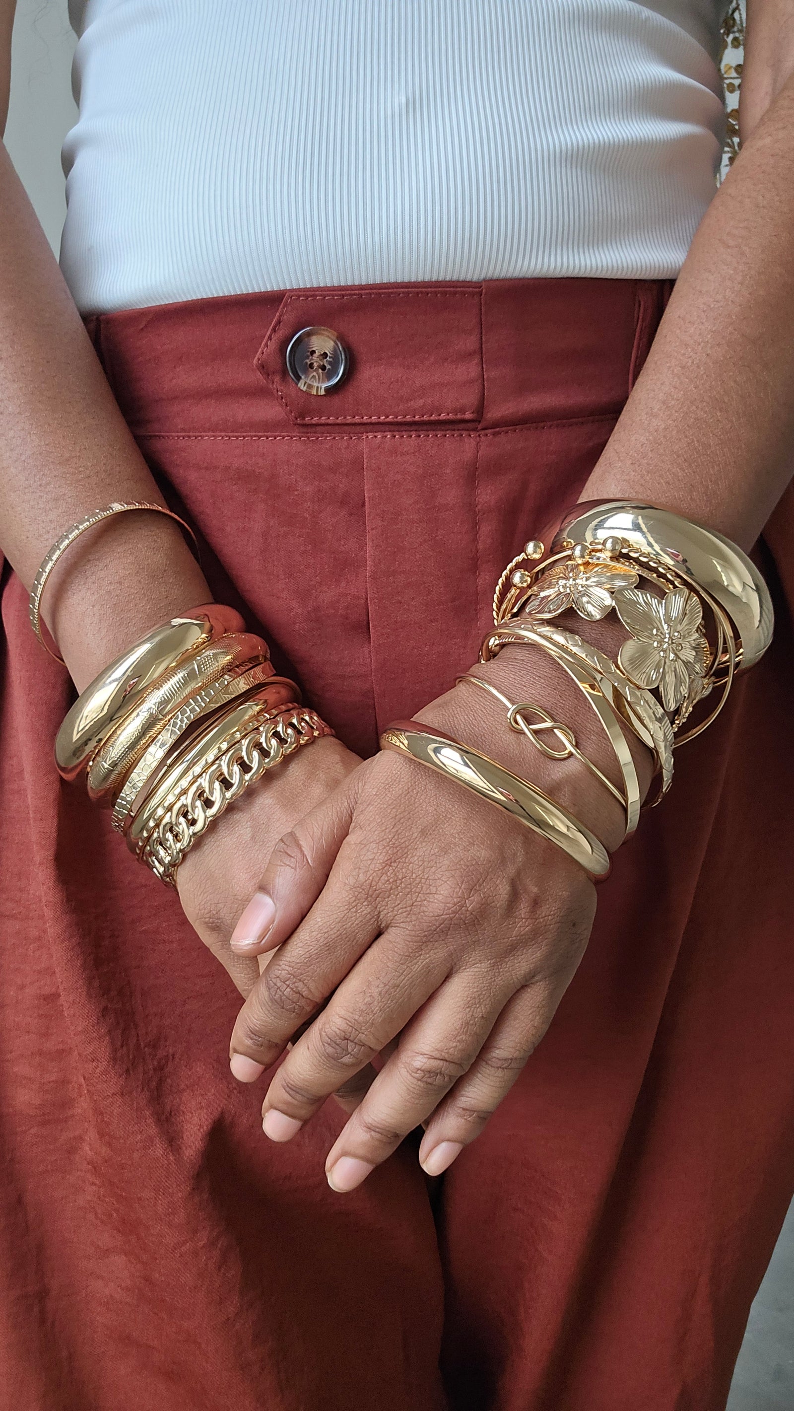 Stacked Gold Bangle Set