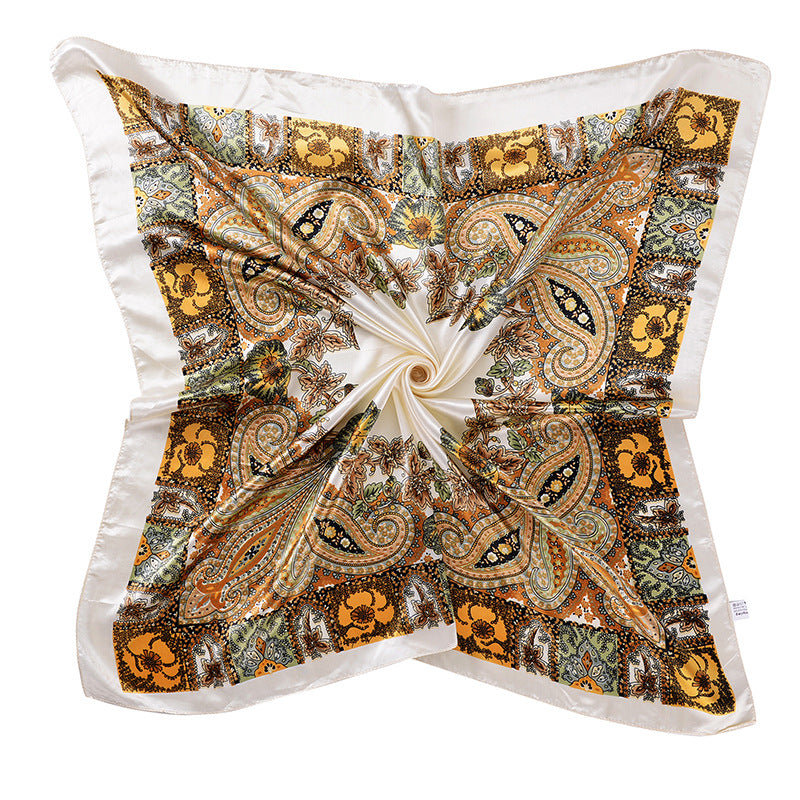Retro-print Satin Scarf