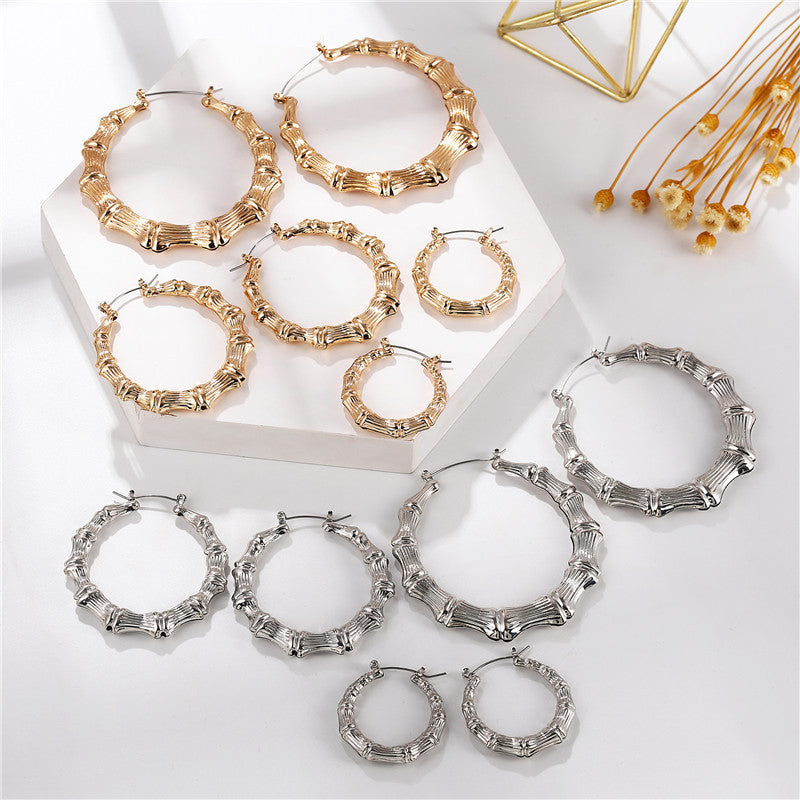 Bamboo Style Earring Trio