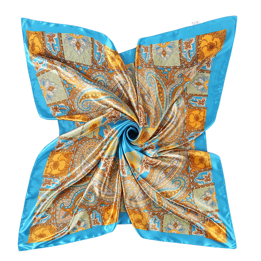 Retro-print Satin Scarf