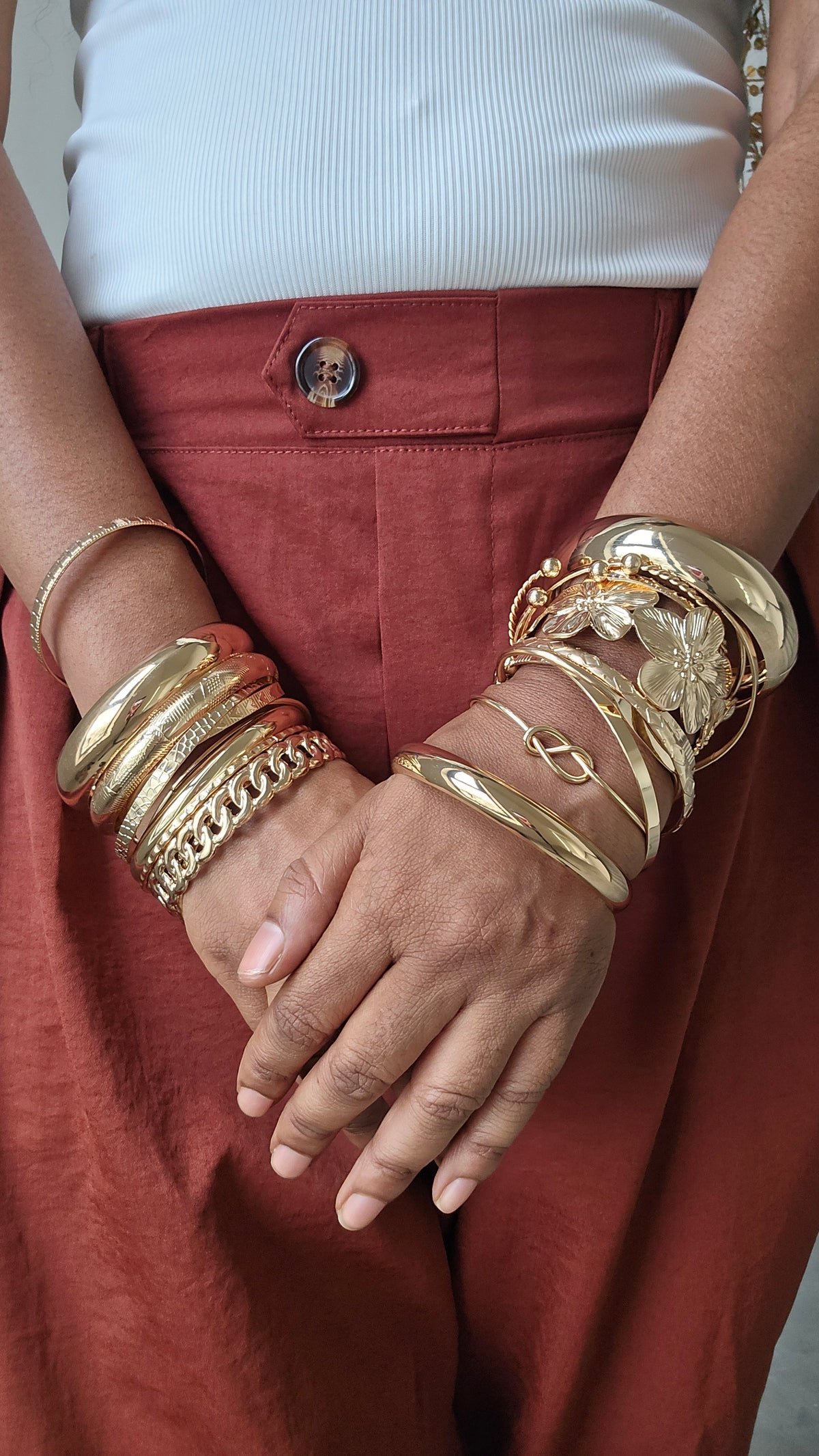 Stacked Gold Bangle Set