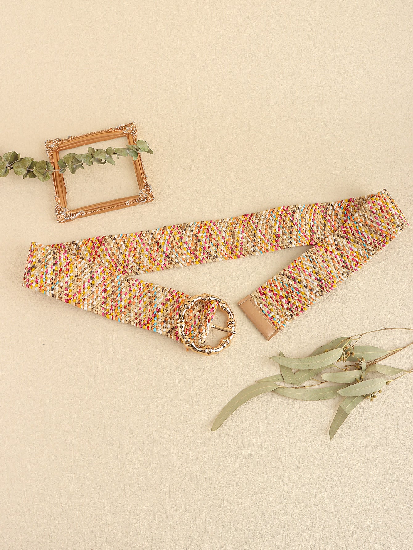 Multicolored Wide Boho Belt